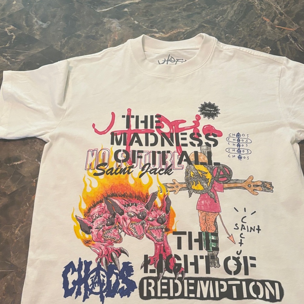 Cactus Jack by Travis Scott White Graphic Tee